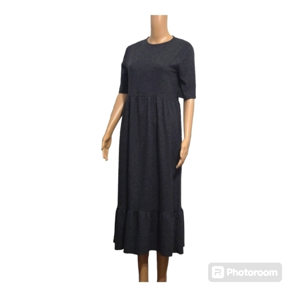 Zara Tweed Black Ruffled. Dress - Picture 3 of 7